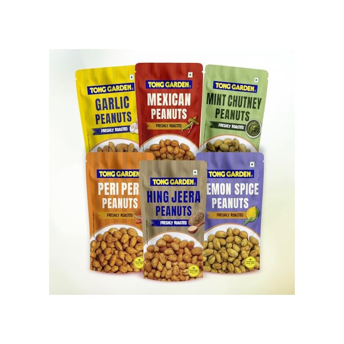 Tong Garden Flavoured peanuts Combo 390g  (COMBO OF 6 FLAVOUR PEANUTS)