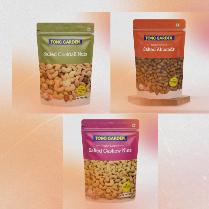 Tong Garden Assorted Nuts - Salted Almond, Salted Cashew, Salted Cocktail 380*3