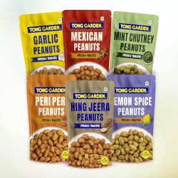 Tong Garden Flavoured peanuts Combo 390g  (COMBO OF 6 FLAVOUR PEANUTS)