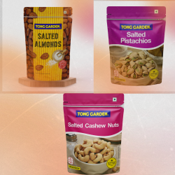 Tong Garden Healthy Nuts - Salted Almond 140g, Salted Pistachio 140g, Salted Cashew Nuts 140g 
